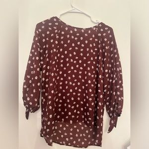 Burgundy Paper Moon blouse. size M